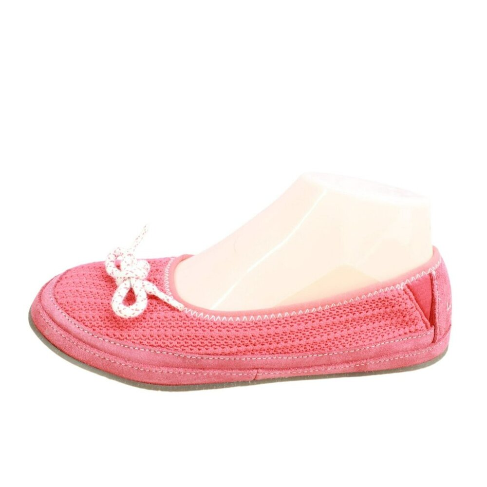 LL Bean Red Knit Nylon Slip On Comfort Casual Ballet Flat Shoes Size 7